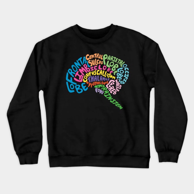 Brilliant Brain Anatomy Crewneck Sweatshirt by Geektopia